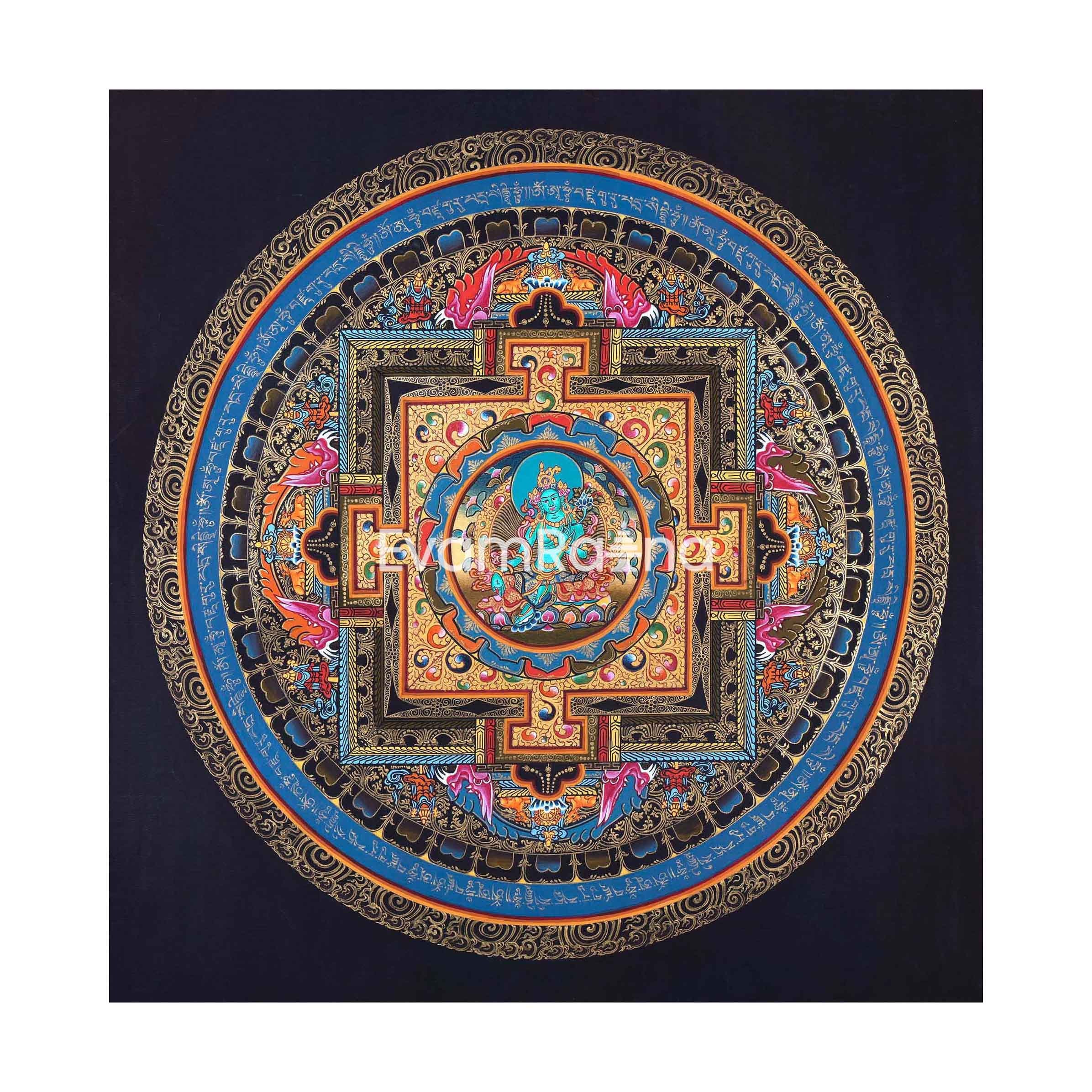 チベット密教曼陀羅画 グリーンターラ 【公式通販】