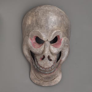Heilig Tibetaans Citipati-masker | Traditioneel Tibetaans schedelmasker uit hout gesneden voor rituelen | Traditioneel Tibetaans schedelmasker | Spiritueel decor