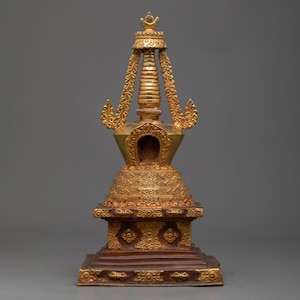 Handcrafted Tibetan Buddhist Chorten | Centerpiece of Meditation and Spiritual Reflection | Meditation Stupa  | Spiritual Home Decoration