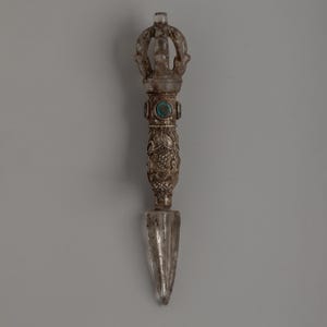 Half Vajra Crystal Kila (Phurba) | Tibetan Kila | Tibetan Traditional Phurbu Nepal | Buddhist Ritual Item | Spiritual Gift | Handmade Nepal