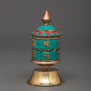 Tibetan Buddhist Sacred Prayer Wheel | Meditation and Spiritual Blessings Tool | Meditation Aid | Prayer Item | Spiritual Nepalese Artwork