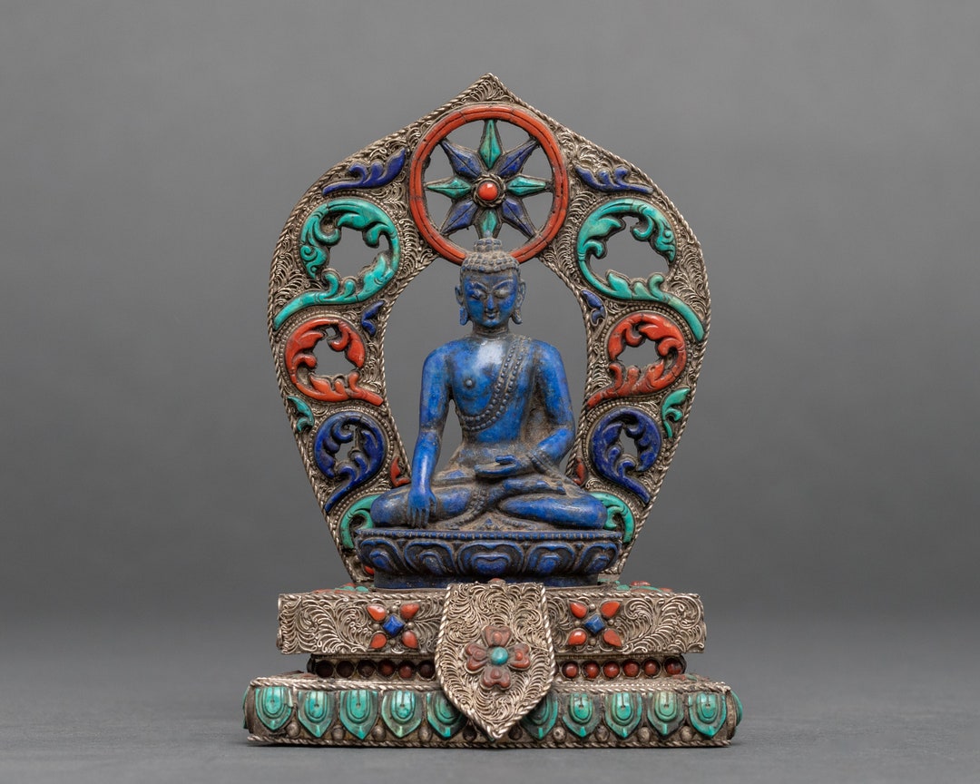 Tibetan Buddhist Shakyamuni Statue Blue Buddha Statue Etsy