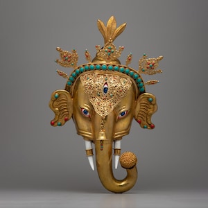 Ganesha Face Wall Hanging | High Quality Ganpati Wall Art | Embrace the Divine Essence of Lord Ganesh | Home Decor | Drishti Ganesh | Altar