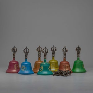 Tibetan Buddhist Bell And Dorje Set  | Chakra Healing Set | Hand Held Ghanti and Vajra | Healing Prayer Dorje And Bell | Himalayan Art-Work