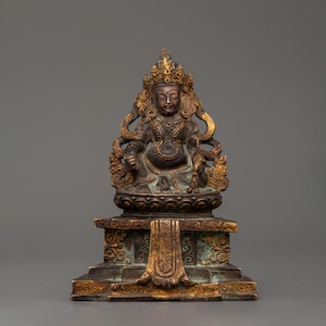 Handcrafted Wrathful Dzambhala Statue in Copper with Antique Finishing | A Powerful Symbol for Wealth & Prosperity | Himalayan Art of Nepal