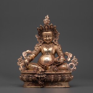 Dzambala Wealth Deity Copper Statue | Buddhist Prosperity God for Altar, Meditation & Feng Shui Decor | Tibetan Fortune and Abundance Deity
