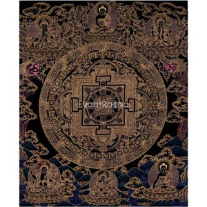 24 K Gold Buddha Shakyamuni Mandala Thangka Painting |  Original Painting Work With Intricate Workmanship | Tibetan Hand Painted Art Work