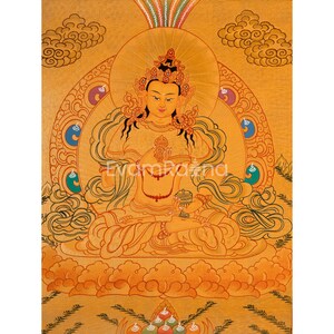 Thangka of Vajrasattva | Sacred Buddhist Art | 24K Gold Accents | Divine Purification and Transformation Artwork | Spiritual Home Decor