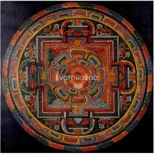 Buddhist Kalash Mandala Thangka | Traditional Tibetan Handpainted Art | Religious Artwork | Wall Hanging Decoration | Gift For Buddhist