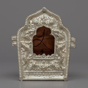 Fine Quality Handmade Tibetan Buddhist Ghau Prayer Box | Fine Carvings Decorated With Silver | Nepalese Craft | Prayer Box | Home Decor