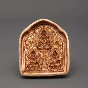 Bodhisattva Tsa-Tsa Mold | Handcrafted Copper Tibetan Buddhist Stupa Mold | Sacred Ritual Tool for Clay Offerings and Spiritual Practice