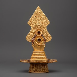 Handcrafted Gold-Plated Copper Torma | Buddhist Ritual Offering | Tibetan Altar Decor | Traditional Vajrayana Shrine | Meditation Practices