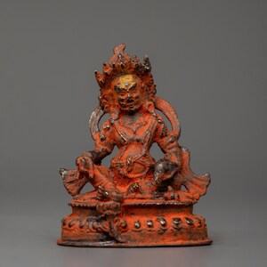Handcrafted Dzambhala Brass Sculpture | Symbol of Abundance and Fortune | Tibetan Buddhist Shrine and Altar Decor | Spiritual Wealth Deity