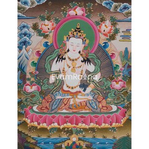 Vajrasattva Shakti Thangka | Hand-Painted Himalayan Arts | Dorje Sempa Painting | Tibetan Wall Hanging | For Shrine Room | Spiritual Gifts