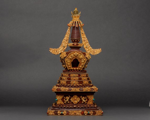Handcrafted Beautiful Tibetan Stupa Buddhist Shrine High Quality Gold  Gilded Religious Art Decorative Altar Shrine - Etsy