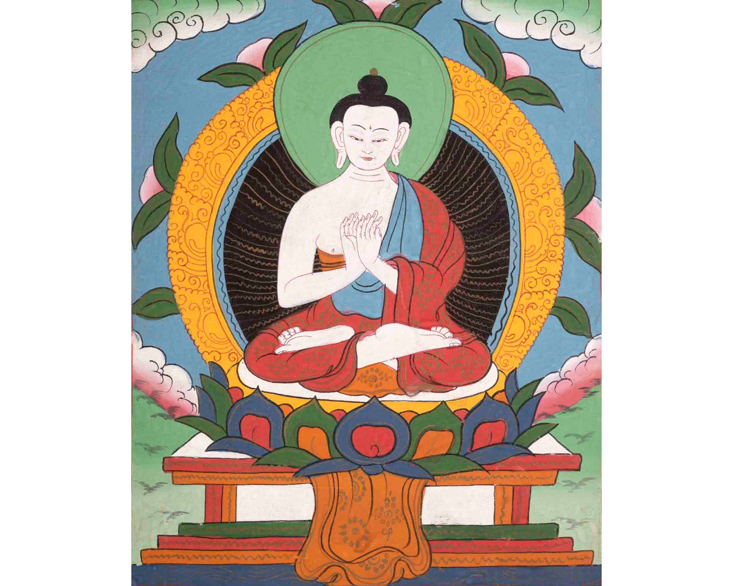Vintage Hand-painted Vairocana Buddha Tibetan Thangka Vintage Hand-painted Vairocana Buddha Tibetan Thangka