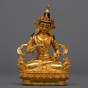 Dorje Nyema Statue | Tibetan vajrasattva | Traditional Buddhist Sculpture | 24k Gold Electroplated Figurines | Himalayan Sacred Artwork