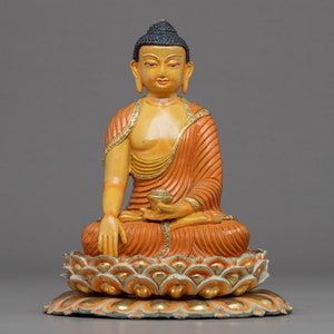 Shakyamuni Buddha Statue |Founder Of Buddhism |Tibetan Buddhist Statues | Traditionally Gilded in genuine 24k Gold | Himalayan Asian Artwork