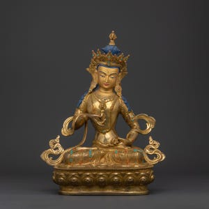 Bodhisattva of Purity Vajrasattva | Karma Cleansing Deity | Spiritual Hand-crafted Buddhist Artwork |  Shrine and Home Decor | Made in Nepal