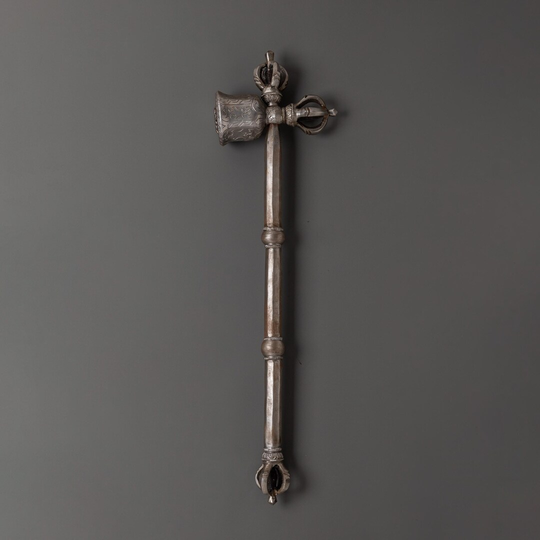Tibetan Ritual Hammer | Handcrafted Iron Vajra Bell and Dorje Mallet ...