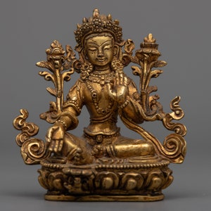 Statue of Green Tara | Himalayan Artwork of Green Tara | Compassionate Deity  | Mother Drolma Compassionate Deity | Himalayan Sacred Art