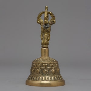 Handcrafted Tibetan Brass Bell To Enhance Your Home Decor | Buddhist Drilbu Symbolyzing Enlightment To Your Saced place | | Spiritual Gift |