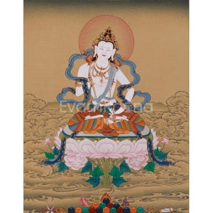 Sacred Vajrasattva, Purification Buddha Thangka | Tibetan Buddha of Purification | Healing and Karma Cleansing | Spiritual Transformation