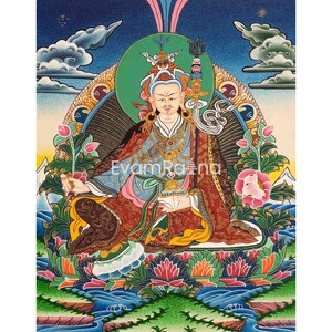 Guru Rinpoche Thangka Painting | Padmasambhava Thangka | Zen Buddhism | Vajrayana Buddhist Arts | Lotus Born Master | Monastery Buddhist