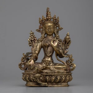 Buddhist Goddess Green Tara Statue | Symbol of Compassion & Spiritual Protection | Tibetan Tara | Mother Dolma Sculpture For Home Decor |