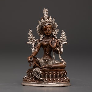 Traditional Handmade Statue of Green Tara | Goddess of Compassion | Made In Nepal | Spiritual Home Decor | Swift Acting Bodhisattva of Mercy