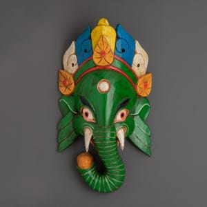 Handcrafted Ethnic Ganesh Wall Hanging | Decorative Wooden Lord Ganesha Wall Art for Spiritual Decor, Home Interiors or Sacred Space Display