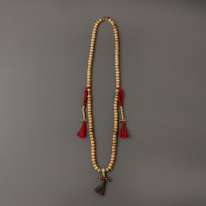 Tibetan Mala Beads with Bronze Vajra | 108 Bead Prayer Necklace | Buddhist Meditation Mala | Spiritual Rosary for Japa & Mantra Chanting