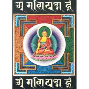 Shakyamuni Buddha Mandala Print | Digital Printing | Newari Art Style | Bright Color Buddha Thangka | Wall Decorative Prints | Religious Art