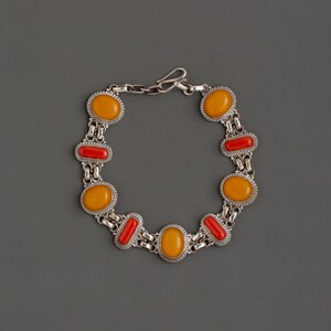 Handmade Silver Bracelet | 92.5 Sterling Silver with Genuine Coral Stones | Elegant Boho Jewelry | Unique Gift for Women | Artisan Craft
