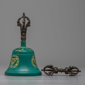 Traditional Tibetan Vajra and Bell Set | Chakra Healing Handmade Bell With Vajra | Throat Chakra Bell | Bell of Enlightenment