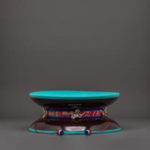 Handmade Damaru Offering Sound Tool | Tibetan Buddhist Ritual Drum | Wooden Double-Headed Drum for Meditation, Puja, and Vajrayana Practice