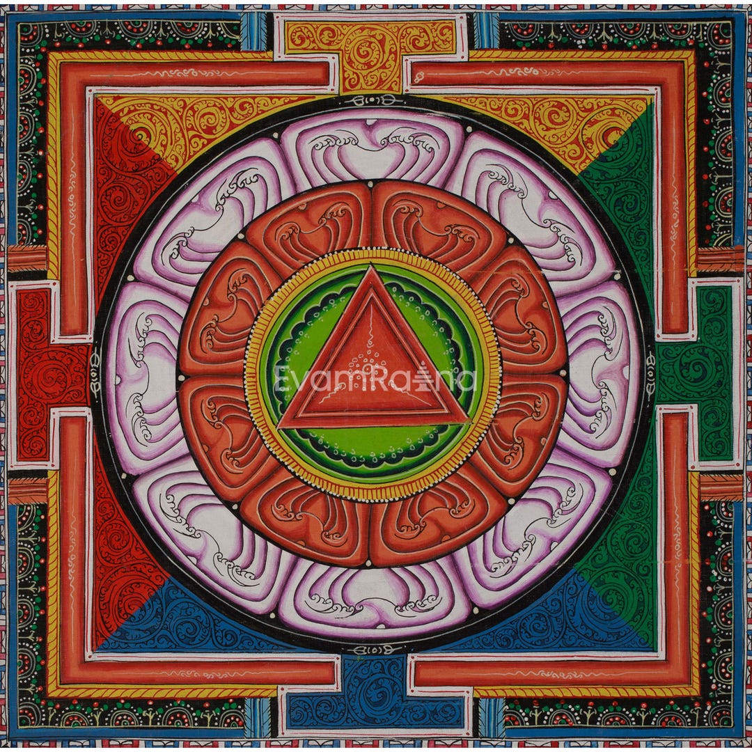Shree Yantra Mandala Artwork | Sacred Geometry of Sri Chakra | Hand ...