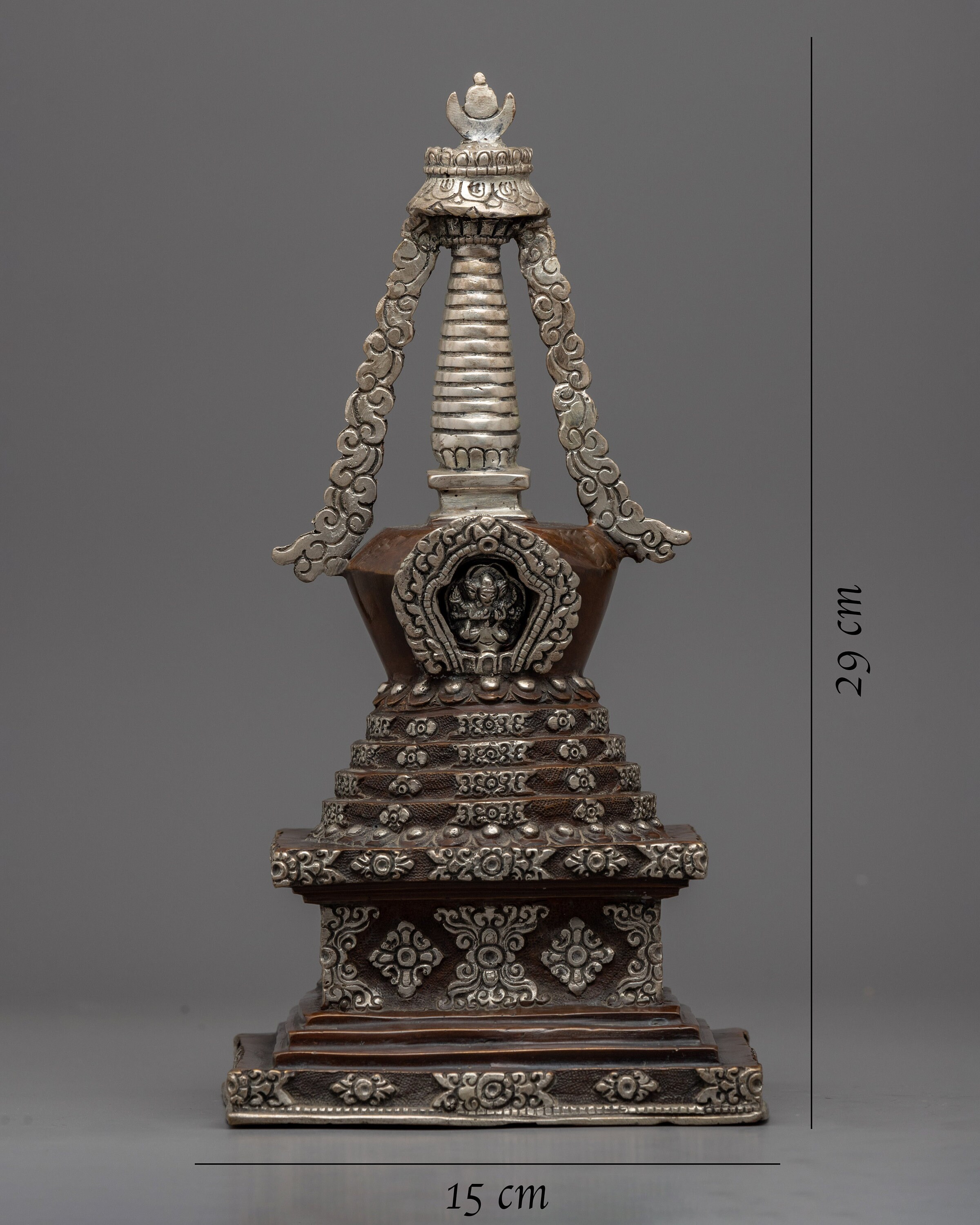 Beautiful Tibetan Stupa Handcrafted Buddhist Shrine Silver Plated Ritual  Chorten Religious Art Buddhist Handmade Statue of Stupa - Etsy