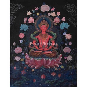 Buddha Amitayus Thangka Print | Digital Printing | Newari Thangka Art | Paubha Art | Himalayan Treasure | Gift For Buddhist | Wall Decors