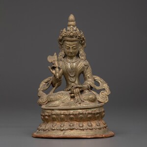 Tibetan Bodhisattva Statue | Handcrafted Brass Spiritual Art for Meditation & Home Décor | Enlightened Buddha Figurine | Tibetan Sculpture