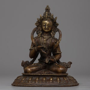 Bodhisattva Vajrasattva Statue | Original Buddhist Tibetan Dorje Sempa Sculpture | Buddha of Purification | Traditional Himalayan Nepal Art