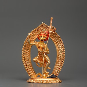 Simhamukha Dakini Sculpture | Handcrafted Lion Face Dakini Copper Sculpture of Protection | Ideal for Meditation | Symbol of Fierce Wisdom