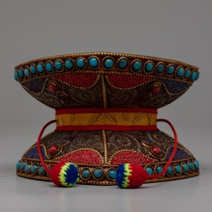 Buddhist Hand Drum Damaru | Tibetan Tantric Ritual Item | Sound Healing Trumpet | Damaru Drum Hand Made from Nepal | Religious Home Decor