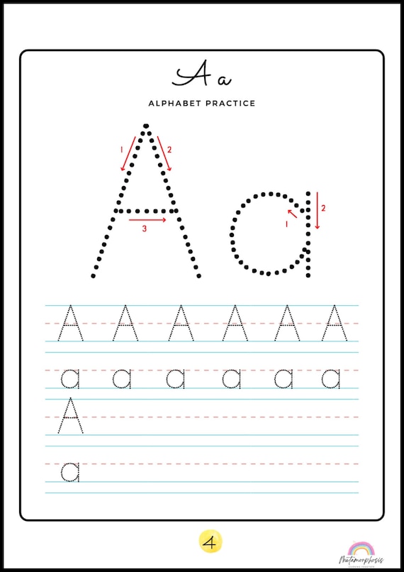 A to Z Alphabet Tracing Worksheets for Kids Printable | Etsy