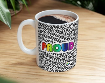 PROUD Rainbow Fish Ceramic Coffee Cup /  Mug 11oz Love