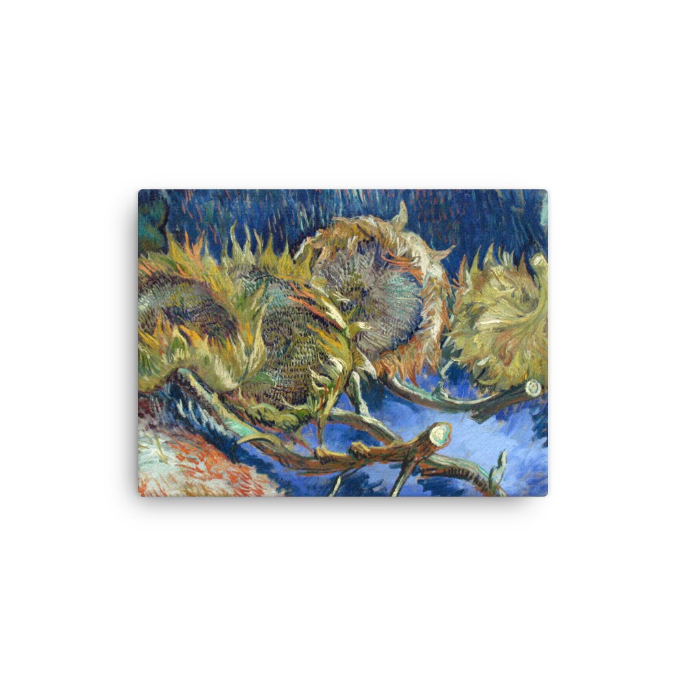 Tableau Toile 100x50cm – Four Withered Sunflowers – Hommage Van Gogh Vintage