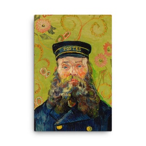 El cartero Joseph Roulin por Vincent Van Gogh Galería Wrapped Stretched Canvas Art Reproduction, Impressionist Wall Art, Portrait Painting