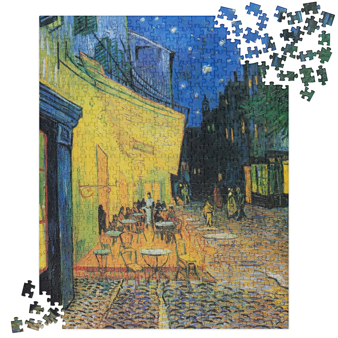 Fine Art Jigsaw Puzzle, Vincent Van Goghs Café Terrace at Night, Gift Idea for Puzzle Lovers