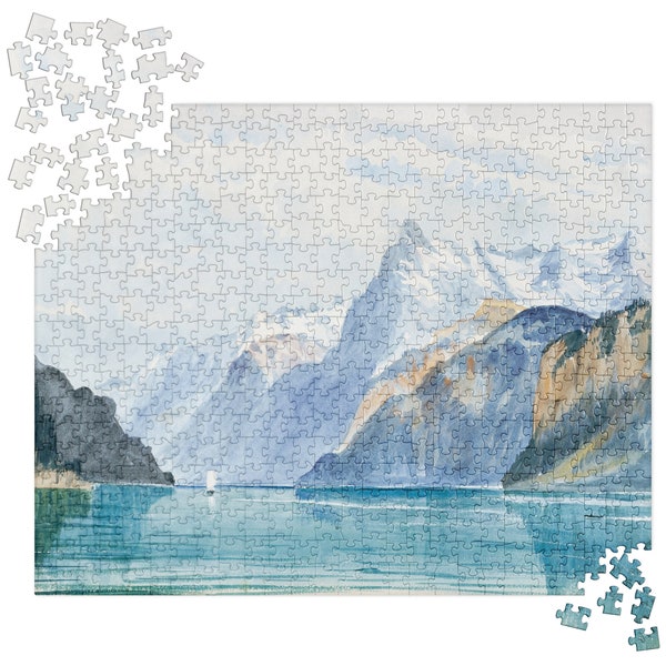 Fine Art Jigsaw Puzzle, Bay of Uri Brunnen from Switzerland by John Singer Sargent, Great Family Gift, Perfect Gift for Puzzle Lovers Active