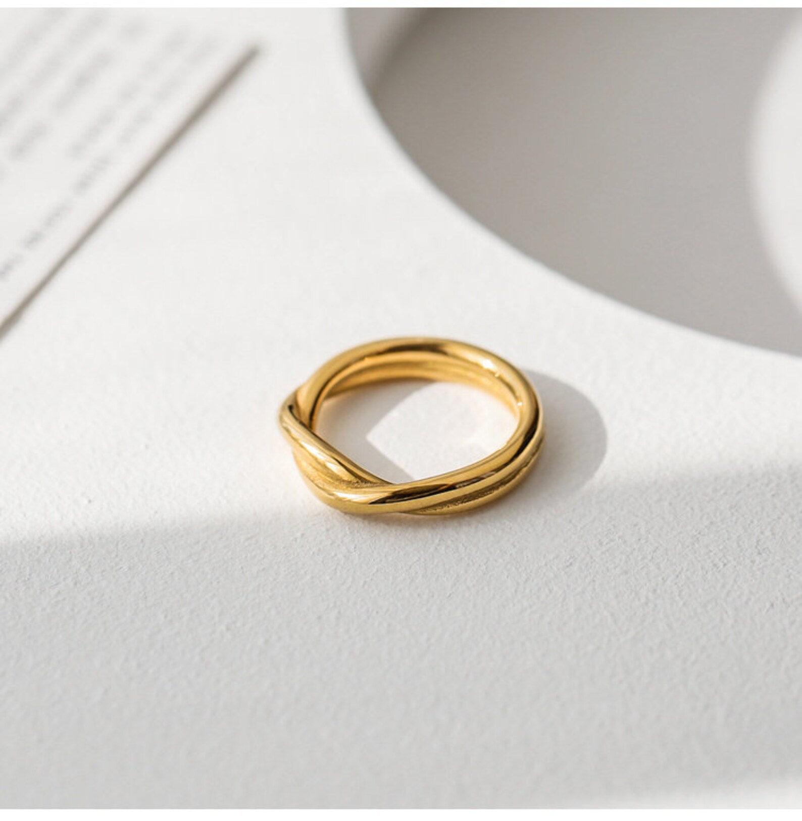 18K Gold Twisted Ring Gold Twist Knot Ring Dainty Gold Ring Etsy